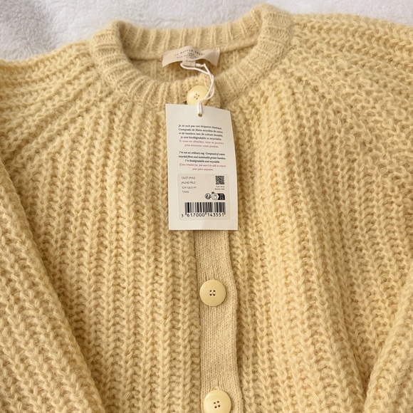 Sezane Emile cardigan butter yellow xxs with free tote bag/ NWT - Picture 5 of 13